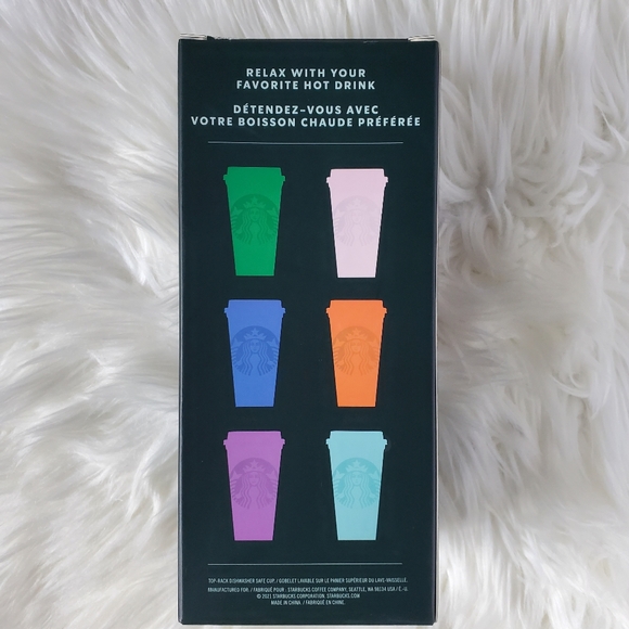 Starbucks Multicolor Reusable 16 Oz Hot Cups- 6 PACK!! NEW - Picture 3 of 3